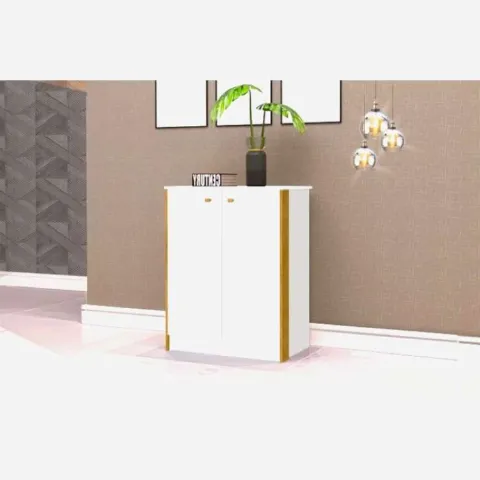 Balcao Office 2P Branco.Nature J&A Moveis