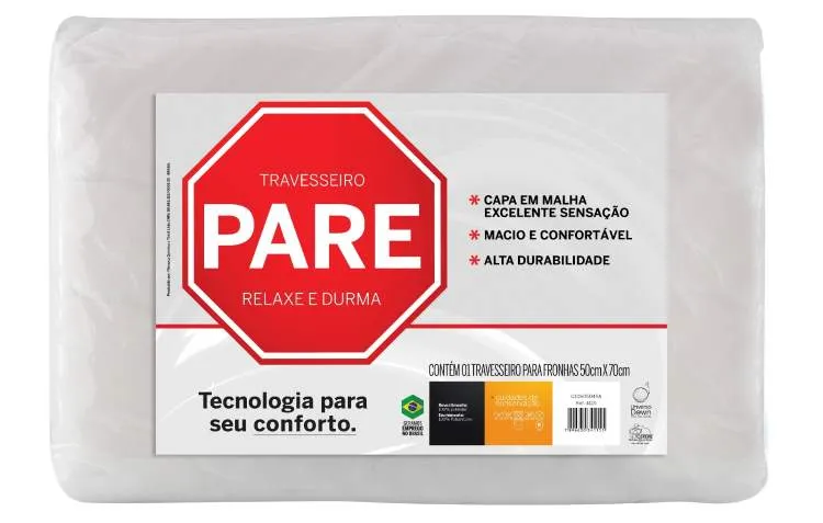 Travesseeiro Latex Lavavel 40x6.0 Fibrasca — Travesseiro Suporte Firme "Pare"
