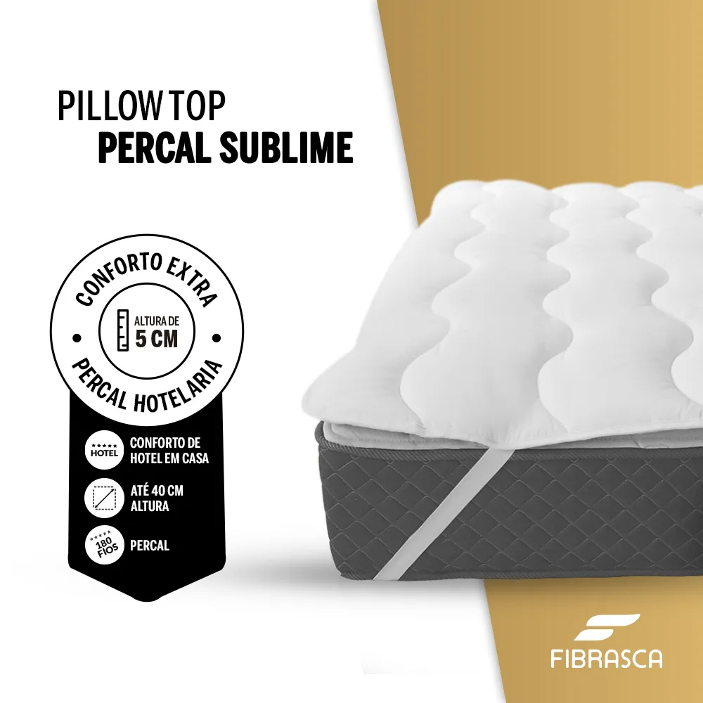 Pillow Top Percal Casal Sublime 140x190x41 Fibrasca — Pillow Top Percal Casal 140x190x41