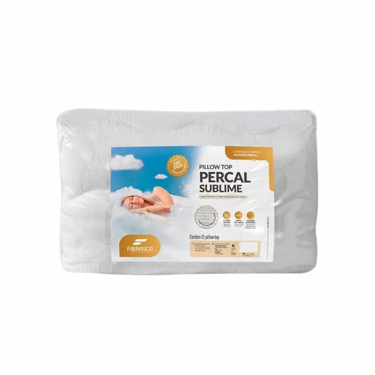 Pillow Top Percal Casal Sublime 140x190x41 Fibrasca — Pillow Top Percal Queen 160x200x41