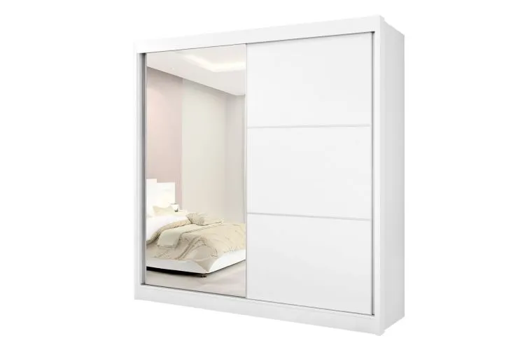 Roupeiro Titanium 2P6G com Espelho D Doro — Branco