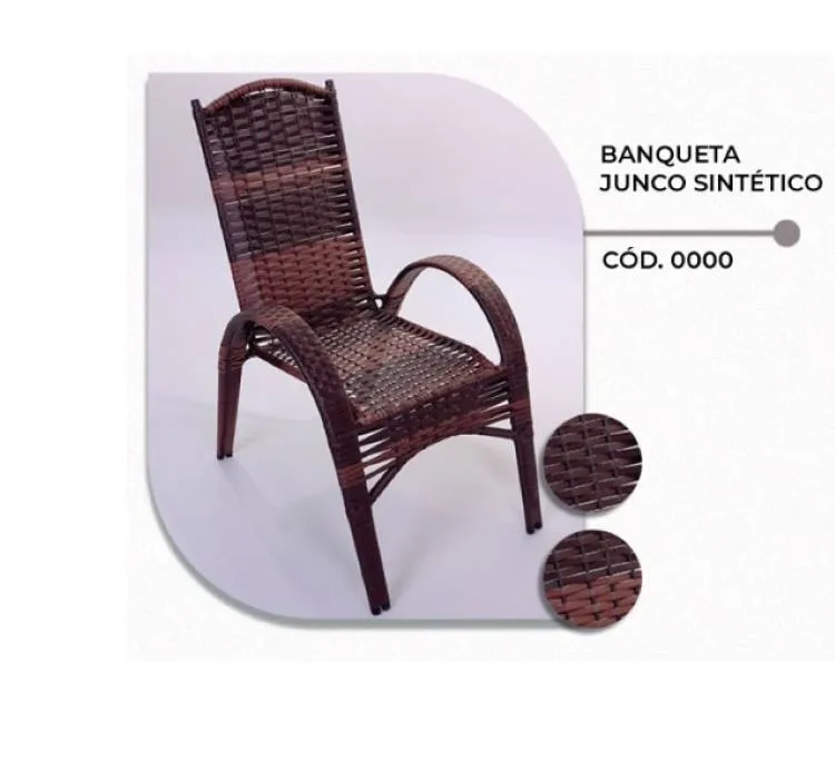 Poltrona de Aco Ceres Junco Sintetico King Confort — Marrom ou Castanho