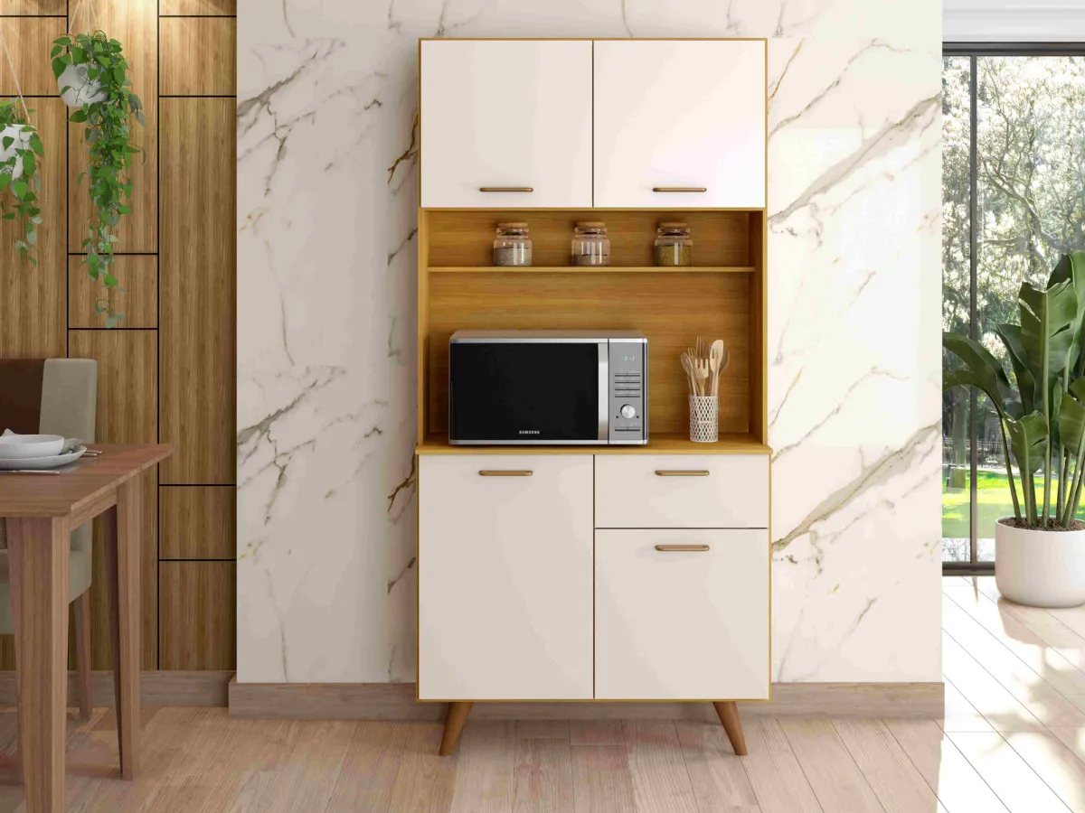 Kit Cozinha Izis 90 4P1G1N Poliman — Freijo/Off White