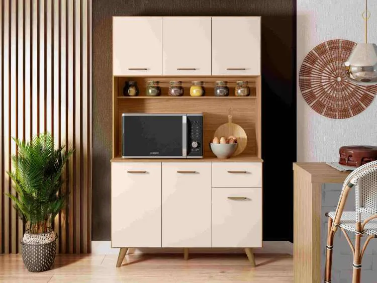 Kit Cozinha Livia 110 6P1G1N Poliman — Freijó/Off White