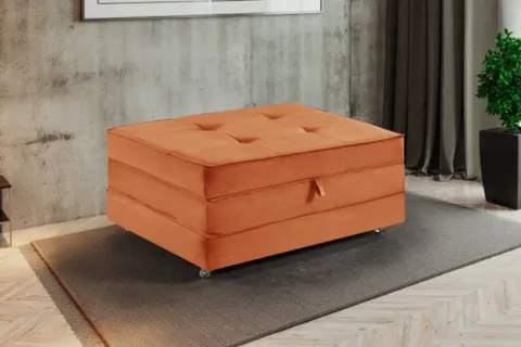 Puff Cama 190 3x62 Veludo Inca Bege Claro 02 Idealle