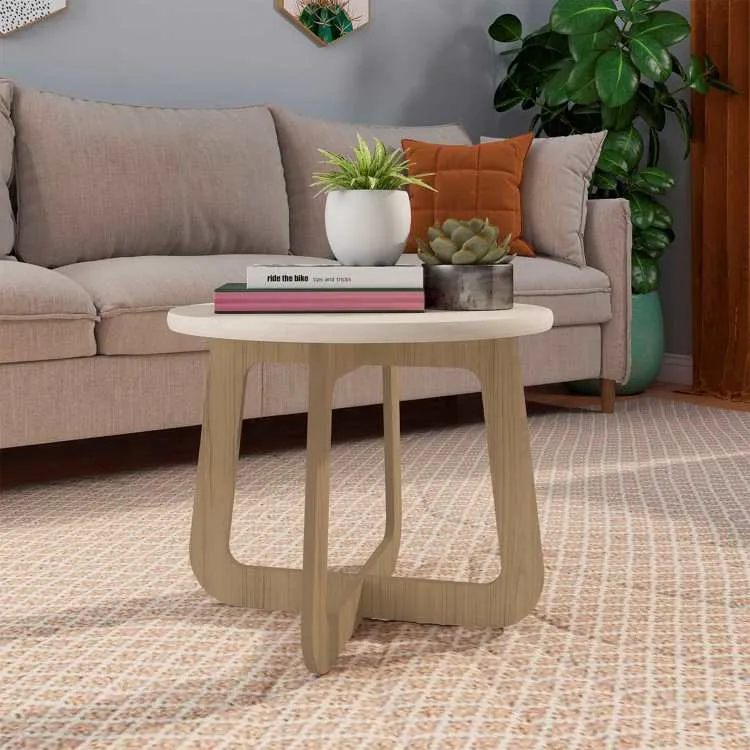 Mesa de Centro Jasmin Artely — Off White/Carvalho