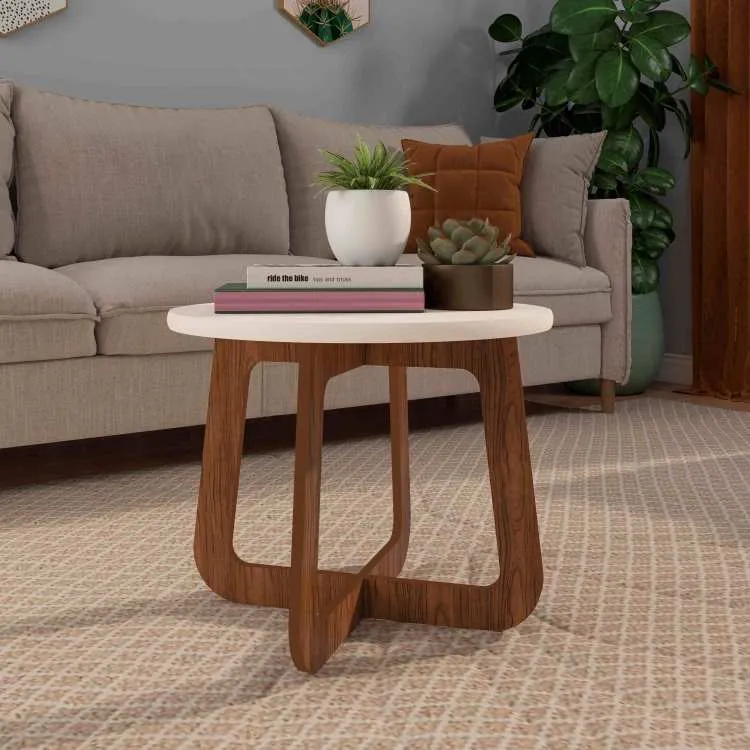Mesa de Centro Jasmin Artely — Off White/Cedro