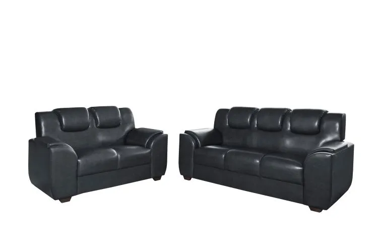 Conjunto Estofado Leblon 2x3Lgs Tec 001 Corino Marrom Top Estofados — Tec 002 - Corino Preto