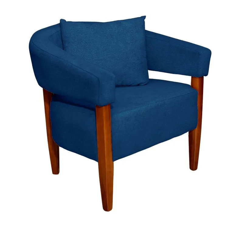 Poltrona Safira Veludo Inca Azul Marinho 24 Bem Estar Estofados — Veludo Inca - Azul Marinho 24