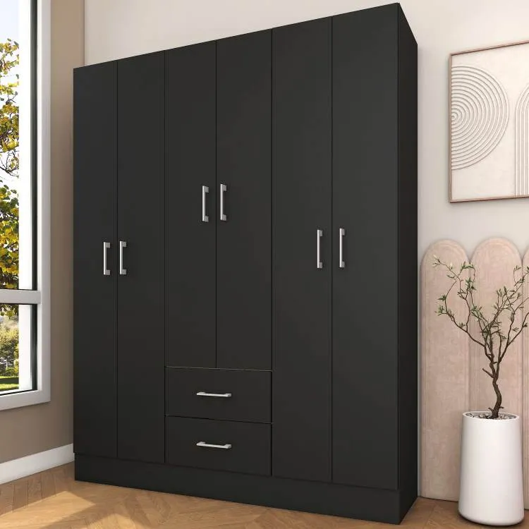Roupeiro Jamaica 6P2G Fellicci Moveis — Preto