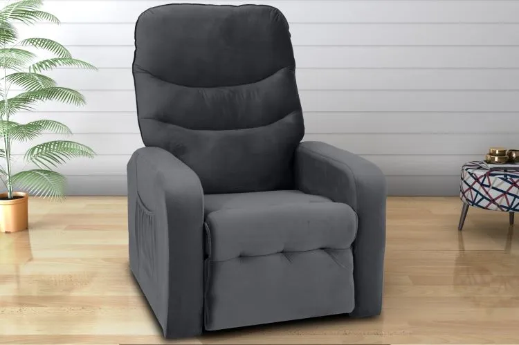 Poltrona Reclinavel Punto Veludo Capuccino Cod 000434 Matrix — Veludo Grafite - Código 425