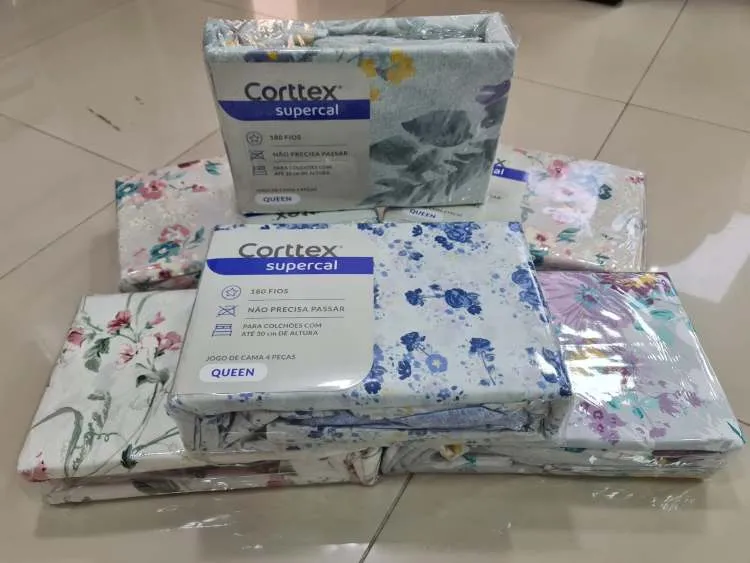 Jogo de Cama Queen Supercal 180 Fios Estampas Sortidas Corttex — Jg Cama Queen Supercal 180F - Sortidas