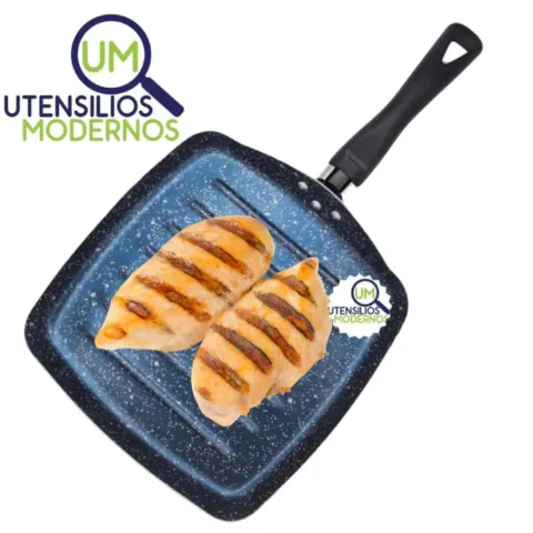 Frigideira Grill Bistequeira Colore Antiaderente 24cm Azul Alegrete