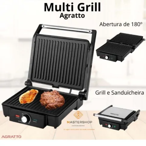 Multi Grill Mr Cheff AGRL01I 01 Inox 180 Graus 1500W 127V Agratto