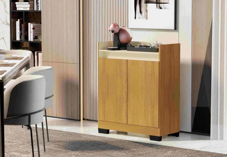 Buffet Real 2P Cinza Onix.Mel Primus — Mel/Pérola