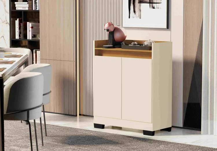 Buffet Real 2P Cinza Onix.Mel Primus — Mel/Pérola
