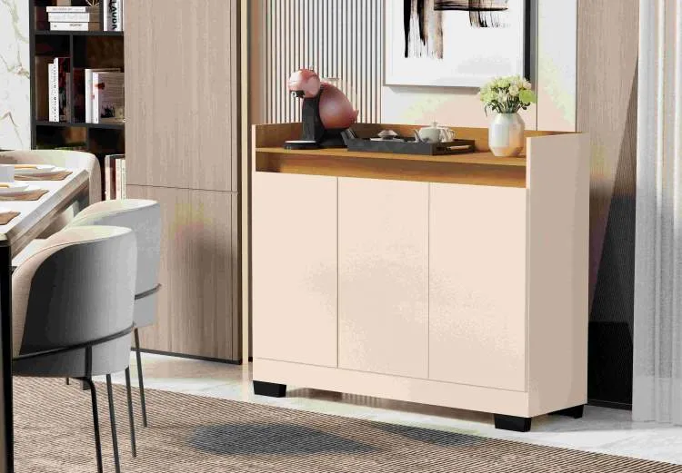 Buffet Real 3P Cinza Onix.Mel Primus — Pérola/Mel