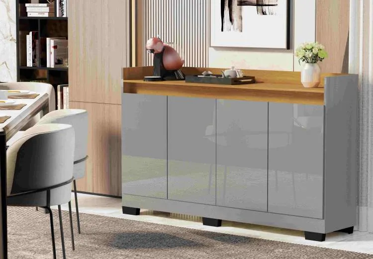 Buffet Real 4P Cinza Onix.Mel Primus — Cinza Onix/Mel