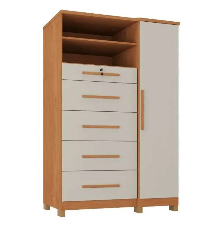 Comoda Sapateira Imperial 5G1P Zanzini — Cinamomo/Areia