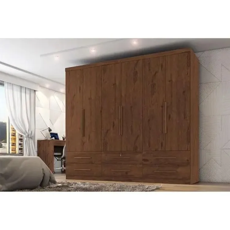 Roupeiro Maximus Plus 6P6G Zanzini Moveis — Jacarandá