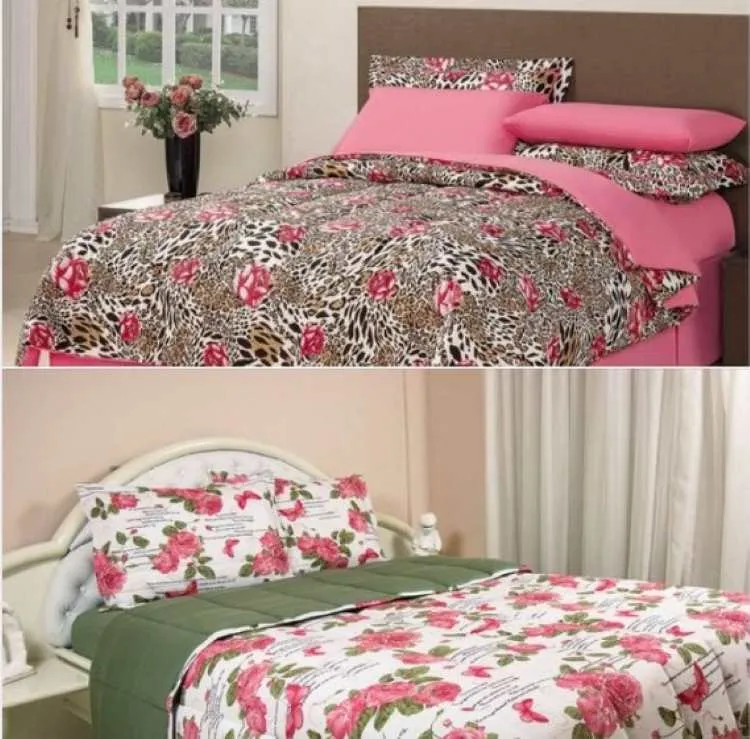 Kit Colcha Casal Pitanga 5 Pecas Estampas Sortidas Marcelino Textil — Kit Colcha Pitanga - 5 P - Estampas Sortidas