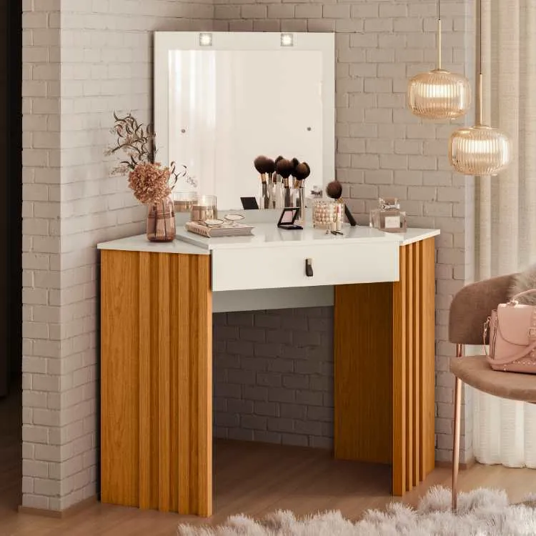 Camarim Canto Gliter 1G Cinamomo.Off White Albatroz Moveis — Cinamomo/Off White