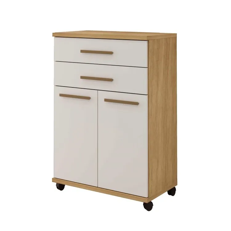 Balcao Monaco 73 2P2G Branco.Branco Arte Moveis — Cinamomo/Off White