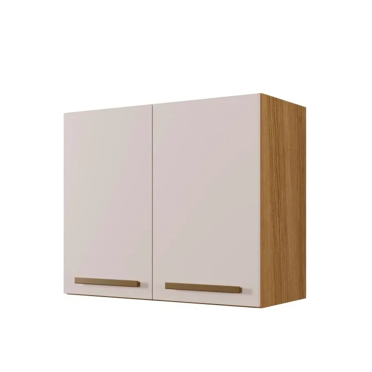 Armario Aereo Cristal 70 2P Branco Arte Moveis — Aréreo Cristal 70 2P - Cinamomo/Off White