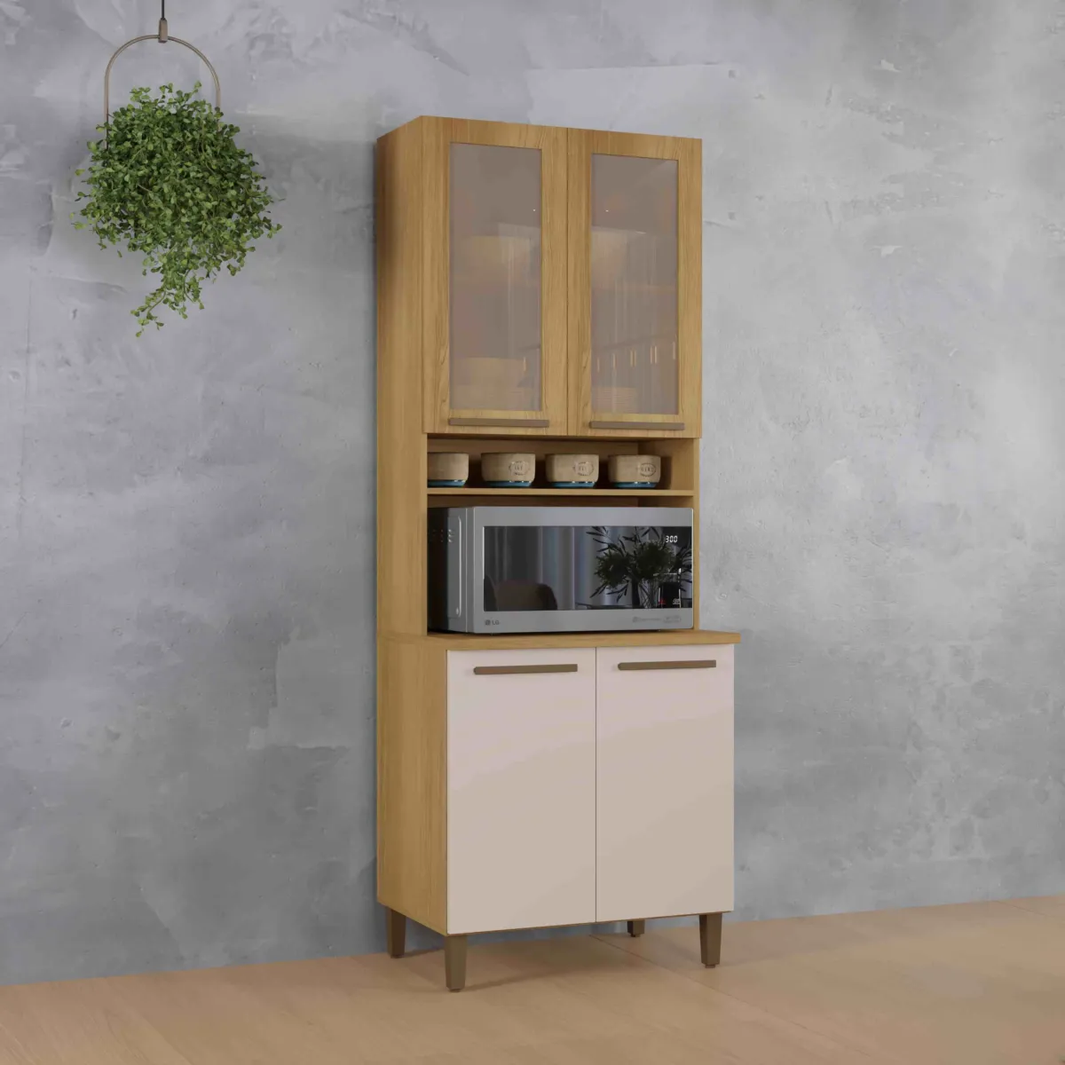 Paneleiro Premium 70 4P1N Cinamomo Arte Moveis — Paneleiro Premium - Cinamomo/Off White