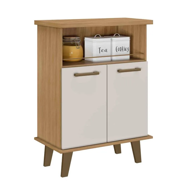 Balcao Arte Smart 60 2P1N Branco Arte Moveis — Balcão Arte Smart - Cinamomo/Off White