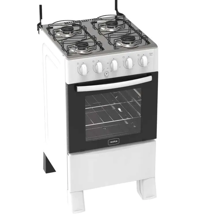 Fogao Ares Plus 4 Bocas Mesa de Aco Inox Branco Realce Eletrodomesticos — Fogão Ares Plus 4 Bocas - Branco
