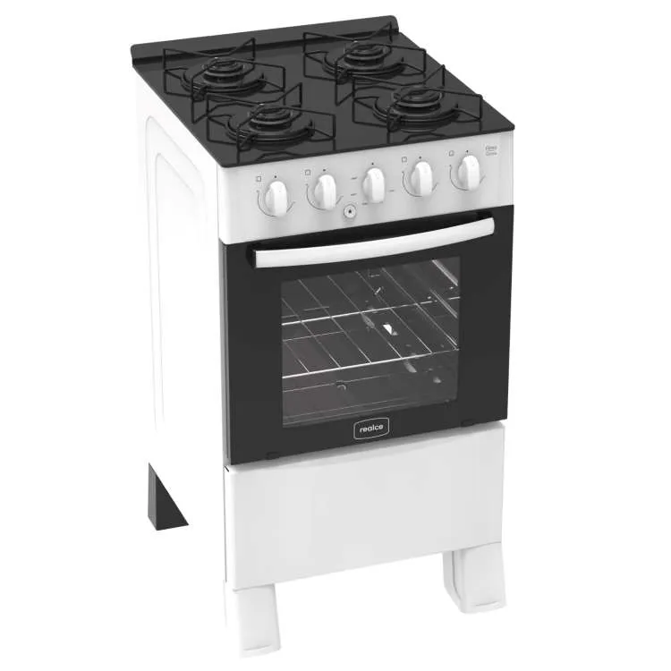 Fogao Ares Glass 4 Bocas Mesa de Vidro Temperado Branco Realce Eletrodomesticos — Fogão Ares Glass 4 Bocas - Branco