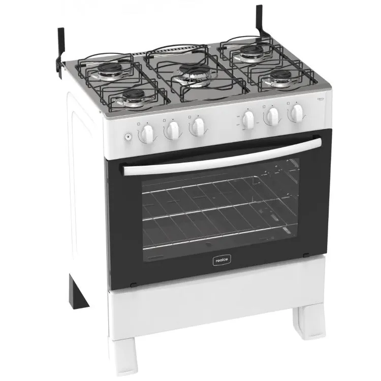 Fogao Hera Plus 5 Bocas Mesa de Aco Inox Branco Realce Eletrodomesticos — Fogão Hera 5 Bocas - Branco