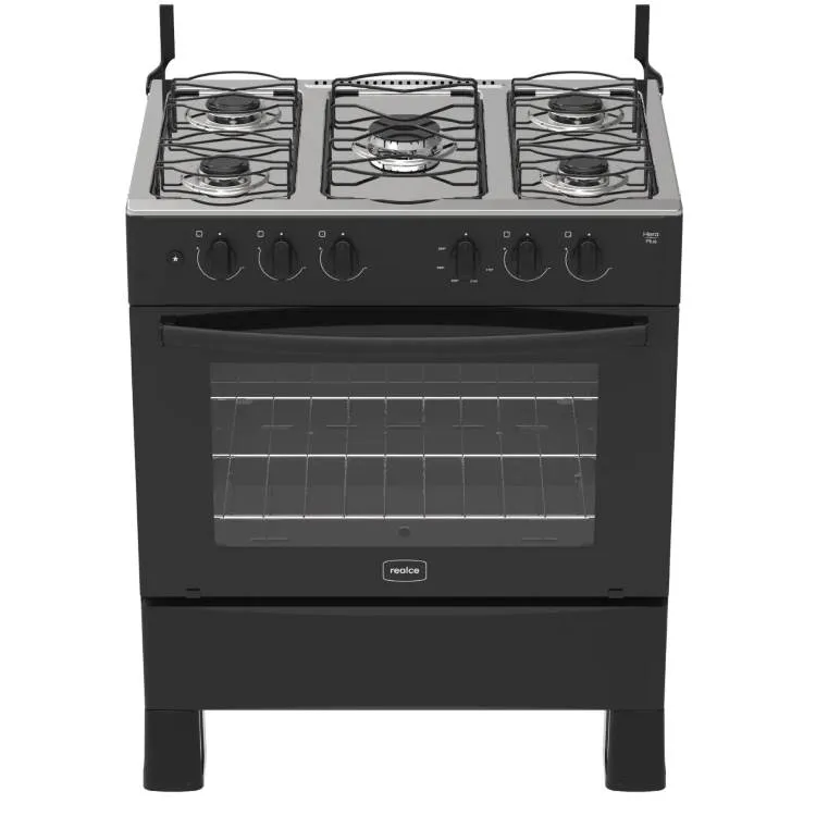 Fogao Hera Plus 5 Bocas Mesa de Aco Inox Branco Realce Eletrodomesticos — Fogão Hera 5 Bocas - Preto