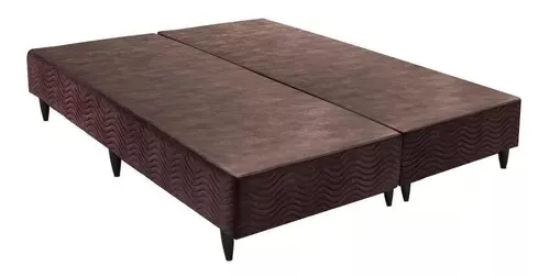 Base Sommier Queen 158x198x30 Camurca Bege Ortobom — Base Sommier Queen - Camurça Marrom