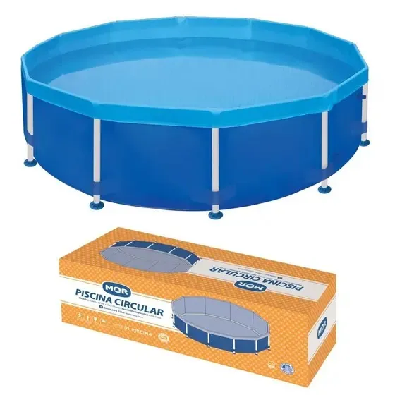 Piscina Circular 4500 Litros Azul Metalurgica Mor — Piscina Circular 4500L