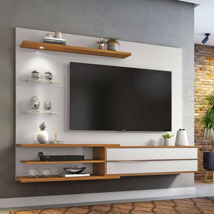 Painel NT 1115 180 Freijo Trend.Preto TX Notavel Moveis — Off White/Freijó Trend