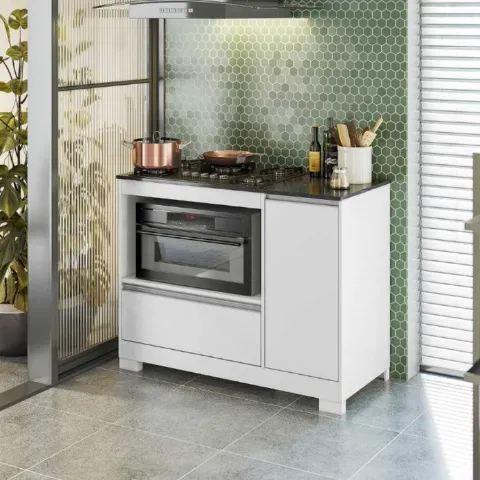 Balcao CookTop NT 3050 5 Bocas 1P1G1N Branco New.Granito.Branco Notavel