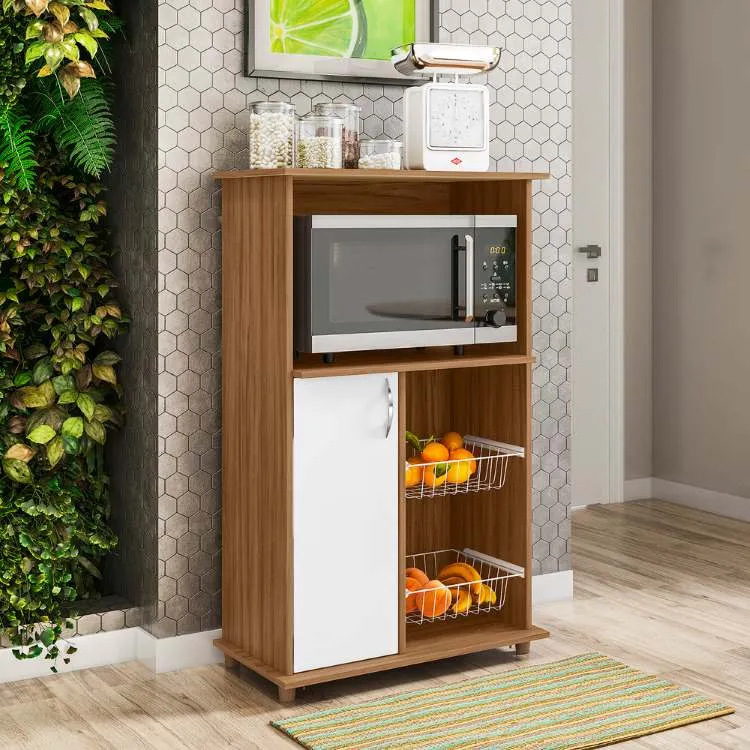 Balcao NT 3075 1P1N2Cestos Notavel — Freijó Trend/Branco New