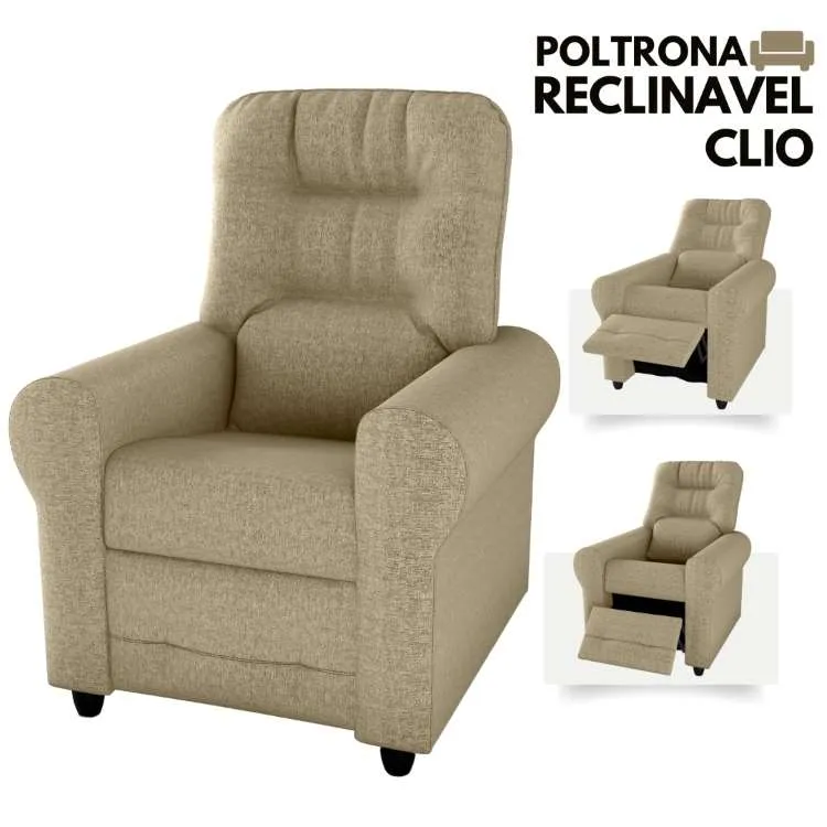 Poltrona Reclinavel MX 24 Clio 2 Estagio Matrix — Linho Bege 486
