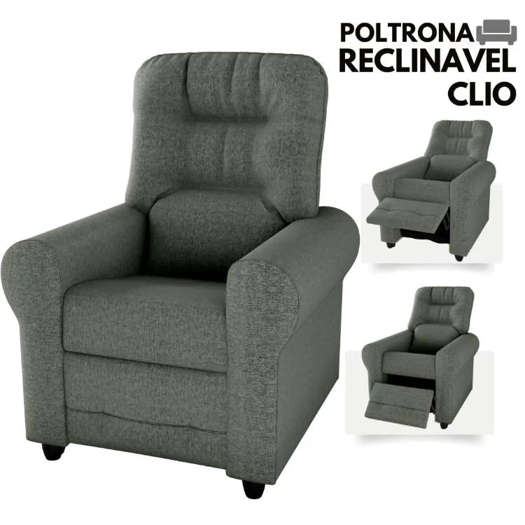 Poltrona Reclinavel MX 24 Clio 2 Estagio Matrix — Linho Cinza 487
