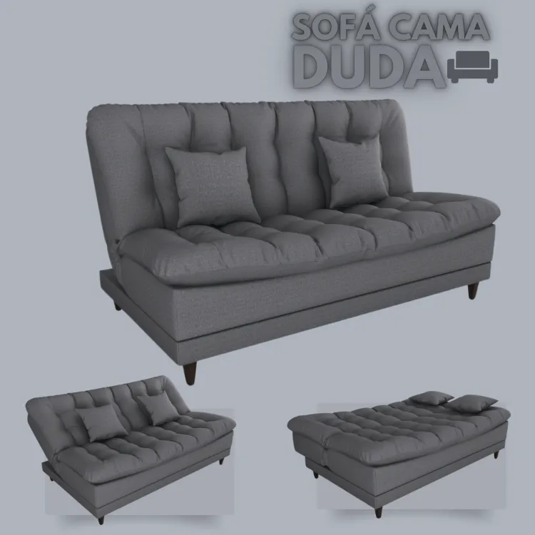 Sofa Cama MX Duda 1 Estagio Matrix — Linho Cinza 487