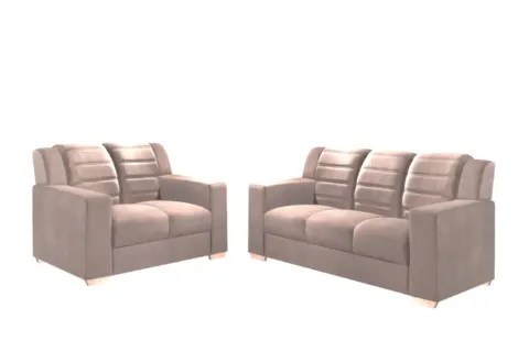 Conjunto Estofado Monaco 2x3Lgs Tec 194 Veludo Bege Top Estofados