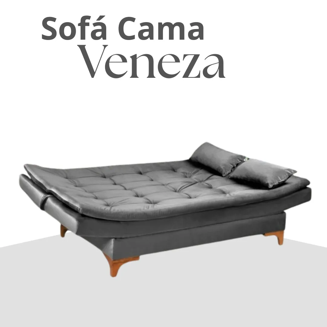 Sofa Cama Veneza Tec 185 Veludo Azul Top Estofados — Tec 195 - Veludo Cinza