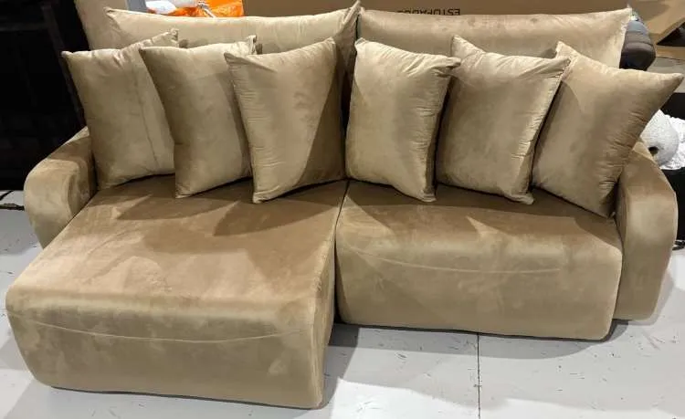 Estofado Retratil Reclinavel Barra 230 2x100 e Brc 15cm Veludo Inca Capuccino 15 Idealle — Veludo Inca - Capuccino 15