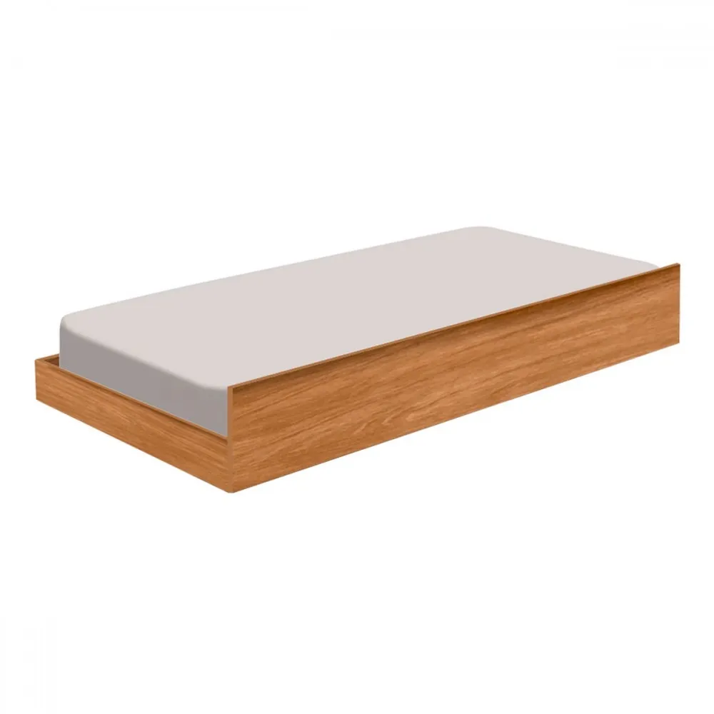 Cama Auxiliar Solteiro Barcelona Branco Tebarrot — Cama Auxiliar Solteiro - Nature
