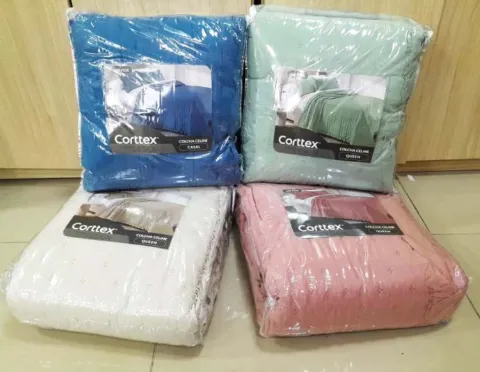 Colcha Solteiro Celine Home Desing 160x240 2 Pecas Liso 1 Cores Sortidas Corttex