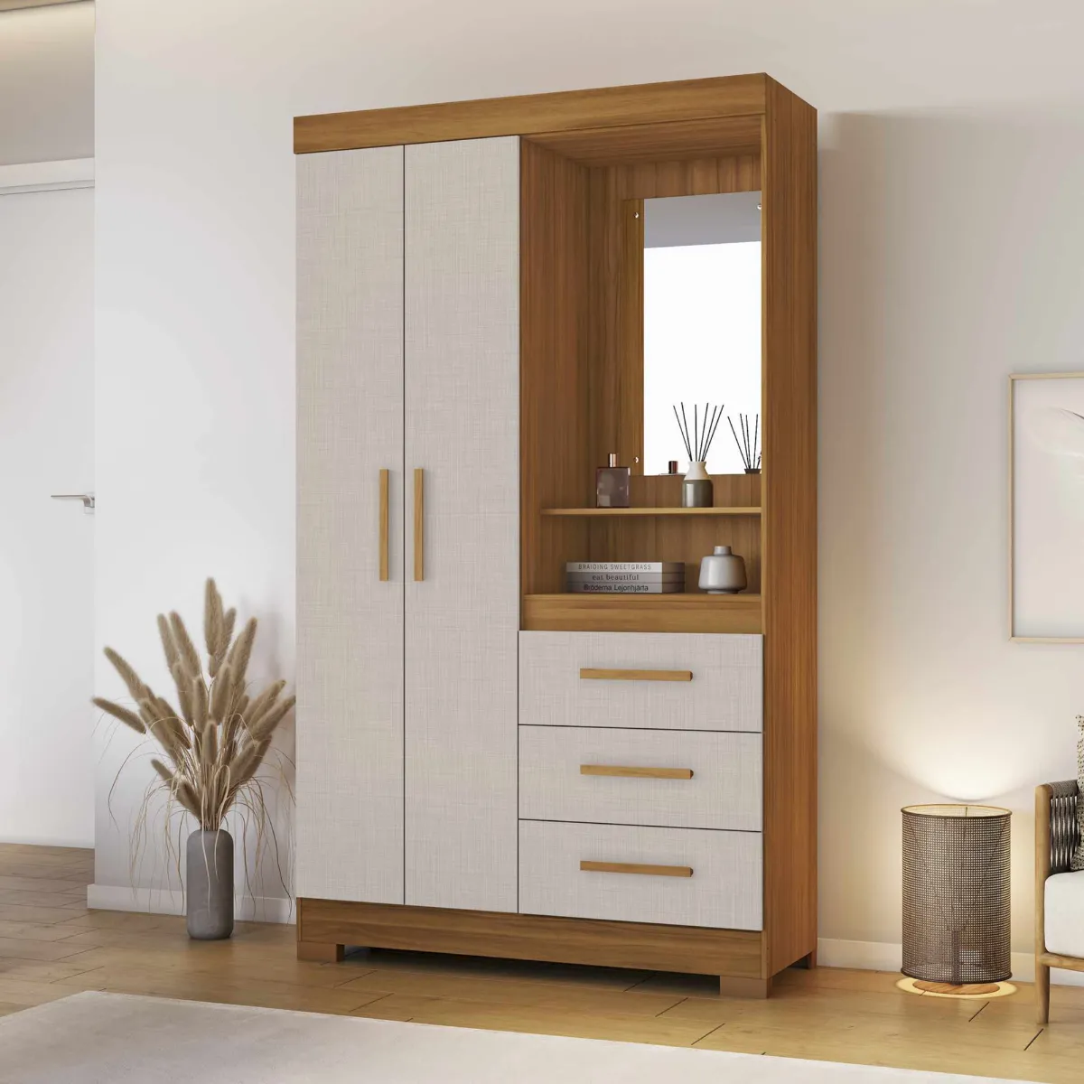 Roupeiro NT 6020 2P3G Banco New.Rosa Flex Notavel — Freijo Trend/Off White