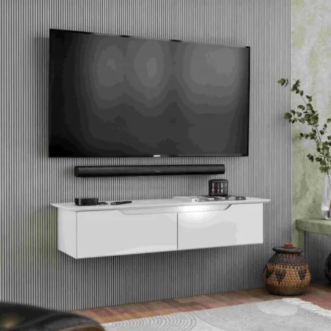 Rack Aparador Suspenso Flow 2P Branco EJ Moveis