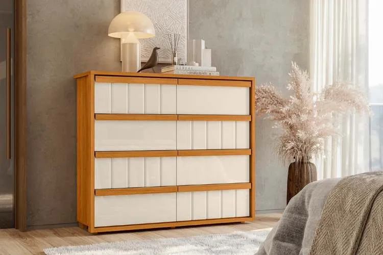 Comoda Tarsila 8G Cinamomo.Off White Madetec — Cinamomo/Off White